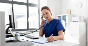 Healthcare professional providing information about abortion procedures and pregnancy options